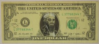 AUCTION-   2009 One Dollar Federal Reserve Note Dollar Bill Art Signed by Artist