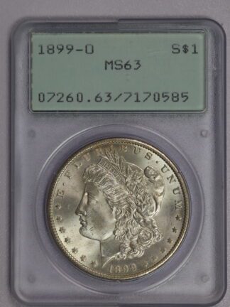 1899-O Morgan Dollar PCGS MS63  "Old Green Rattler Holder" Choice Coin