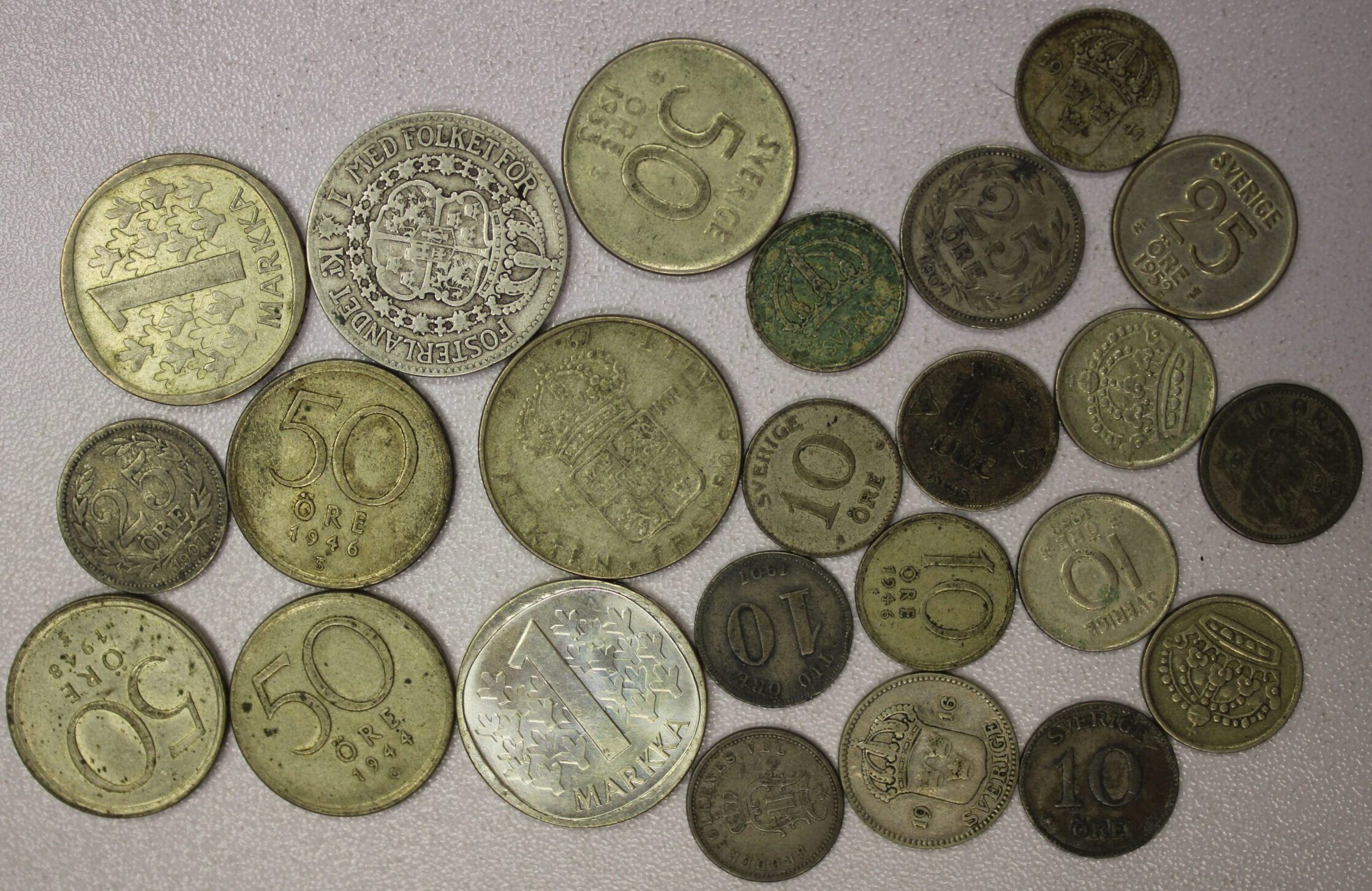 1898-1966 Sweden & Finland Silver Coins 2.35 Troy Ounces - Image 2