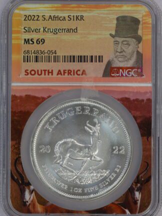 Auction - 2022 S Africa S1KR Krugerrand MS69 NGC Large Reverse Haziness