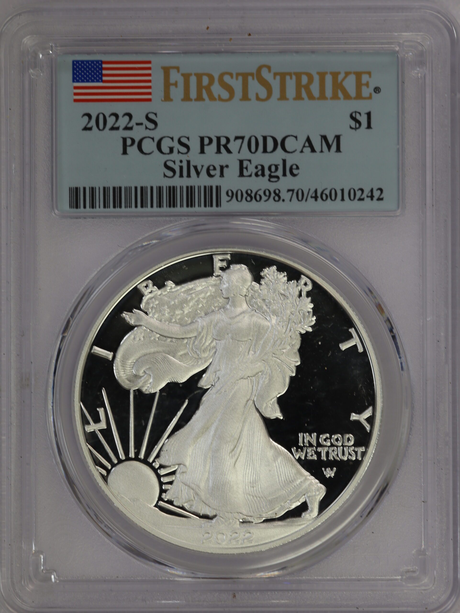 2022 S Silver Eagle First Strike PR70 DCAM PCGS