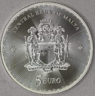 2023 Malta 5 Euro One Troy Ounce .9999 Fine Silver