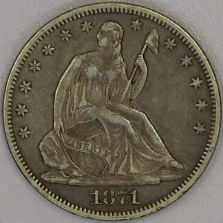 1871 S Seated Liberty Half Dollar VF Nice Coin