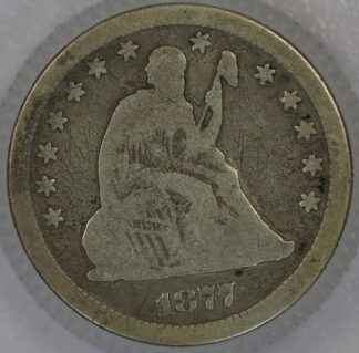 Auction - 1877 S Seated Liberty Quarter Graffiti