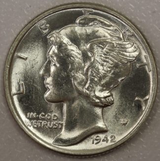 Auction - 1942 Mercury Dime UNC