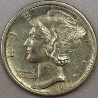 Auction - 1920 D Mercury Dime AU Old Cleaning