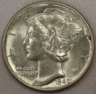 Auction - 1940 Mercury Dime AU Cleaned