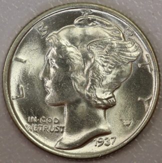 Auction - 1937 Mercury Dime UNC