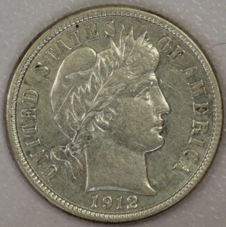 Auction - 1912 D Barber Dime EF Cleaned