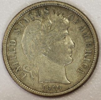 Auction - 1910 Barber Dime Fine Cleaned