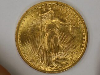 1907 $20 Gold Saint Gaudens Double Eagle UNC