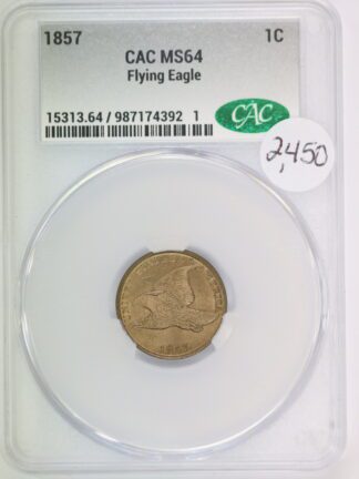 1857 Flying Eagle Cent MS65 CAC