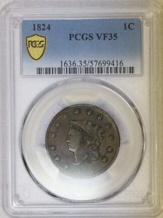 1824 Coronet Hair Large Cent VF35 PCGS