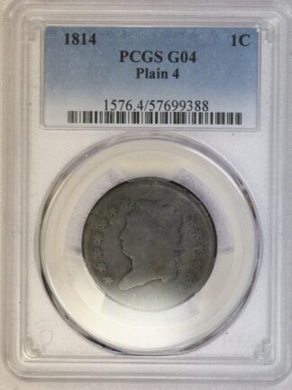 1814 Coronet Hair Large Cent Plain 4 G4 PCGS