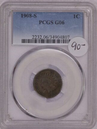 1908 S Indian Cent G6 PCGS