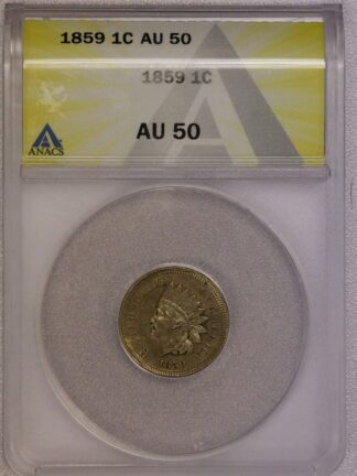 1859 Indian Head Cent ANACS AU50
