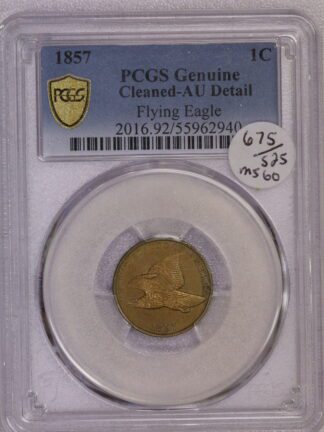 1857 Flying Eagle Cent AU Cleaned
