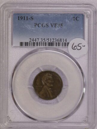 1911 S Lincoln Wheat Cent VF35 PCGS