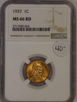1937 Lincoln Wheat Cent NGC MS66 RD