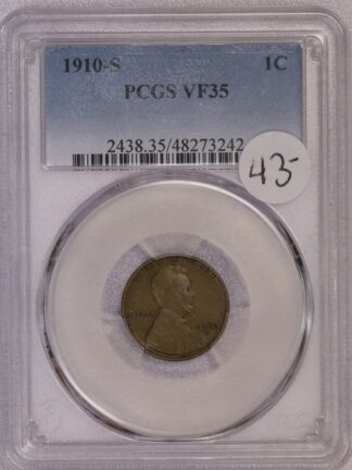 1910 S Lincoln Wheat Cent VF35 PCGS