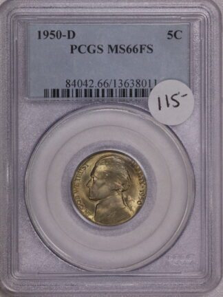 1950-D Jefferson Nickel MS66 FS PCGS