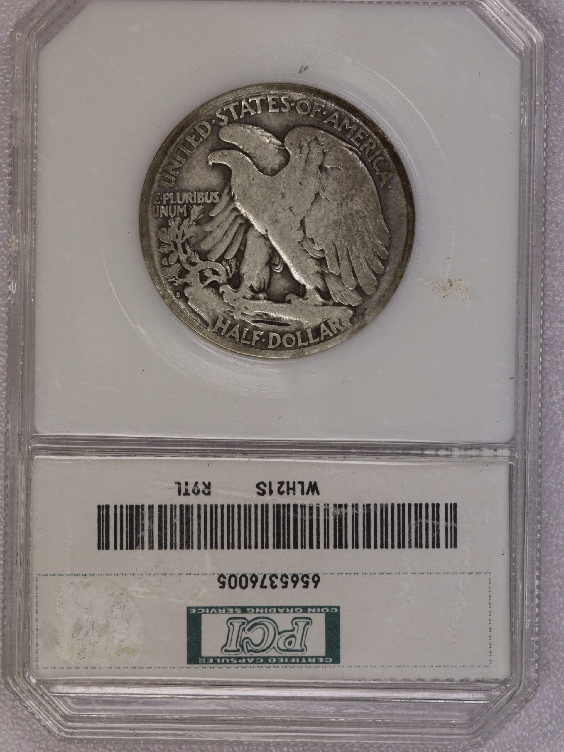 1921 S Walking Liberty Half Dollar VG10 PCI Green Label - Image 3