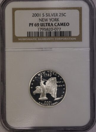 AUCTION- 2001-S Silver New York Washington Quarter NGC PF69 Ultra Cameo