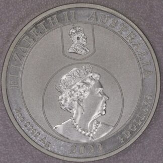 AUCTION- 2022 Australia Two Dollars Two Troy Ounces .9999 Silver