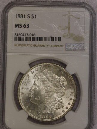 1881 S Morgan Dollar NGC MS63