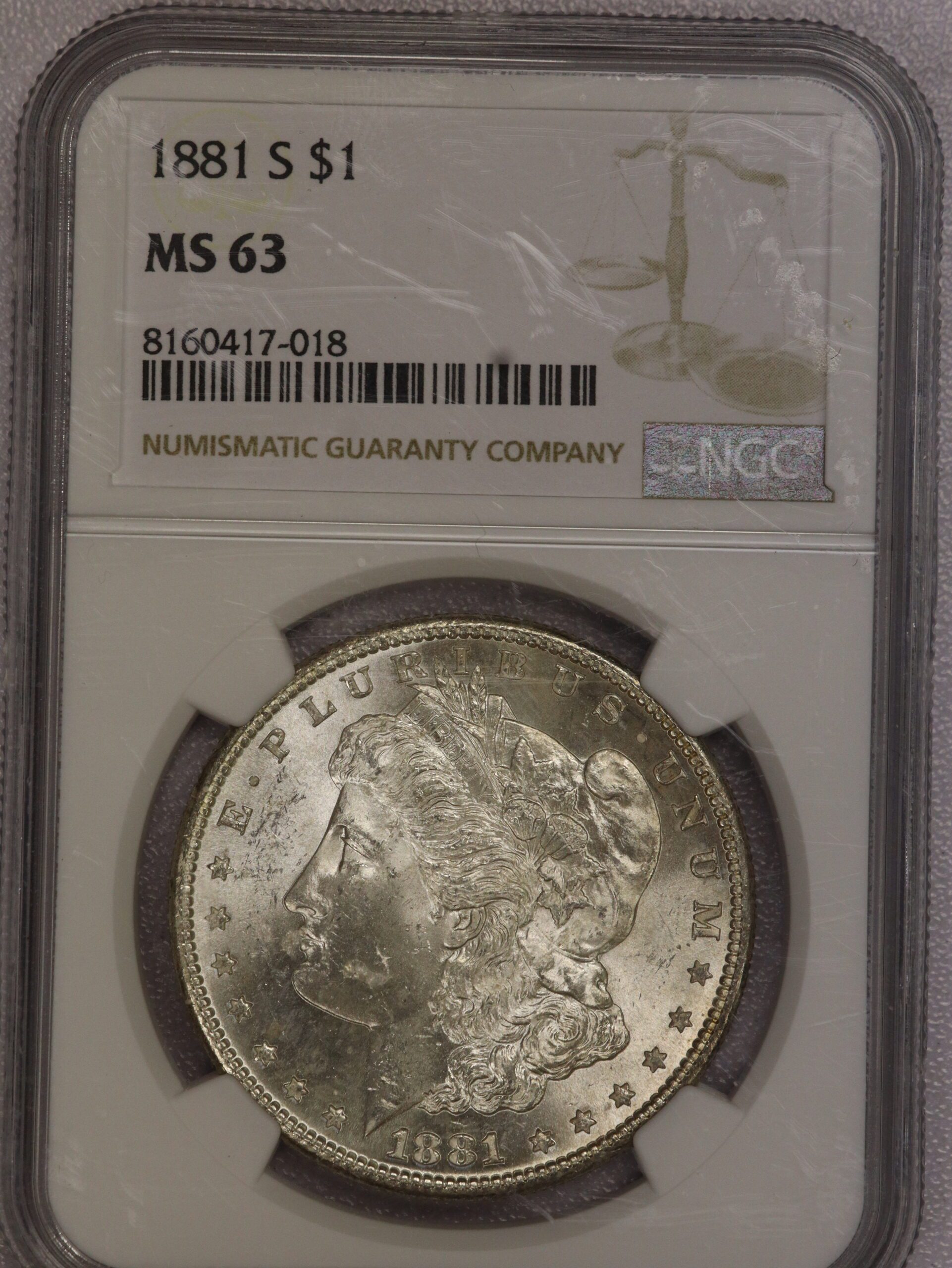 1881 S Morgan Dollar NGC MS63