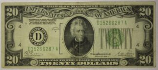 AUCTION- 1928-B 20 Dollar Federal Reserve Note Cleveland District W/Gold Clause Circulated
