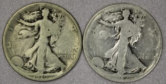 AUCTION- 1919 & 1919-S Walking Liberty Half Dollars AG to G