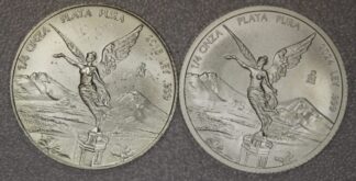 AUCTION- 2015 & 2024 1/4th Ounce Mexico Onzas