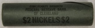AUCTION- 1960-D Original Roll of Jefferson Nickels Cincinnati Branch Fed. Res. of Cleveland