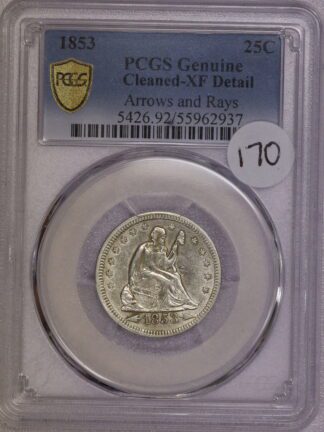Auction - 1853 Seated Liberty Quarter XF Cleaned PCGS