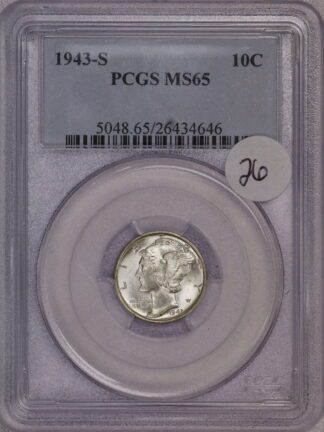 1943 S Mercury Dime MS65 PCGS