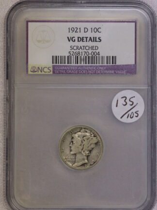 Auction - 1921 D Mercury Dime NCS VG Scratched