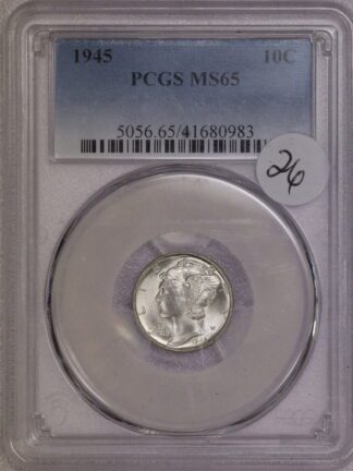 1945 Mercury Dime MS65 PCGS