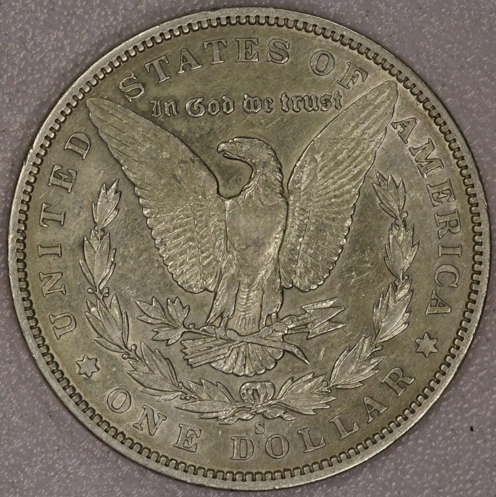 1892-S Morgan Silver Dollar Very Fine Cleaned - Image 2