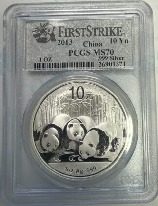 2013 China Silver Panda 10 Yn 1 oz .999 Fine Silver NGC MS70