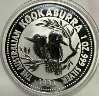 1994 Australian Kookaburra 1 oz Fine Silver