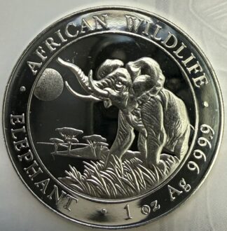 2016 Somali Republic 100 Shillings Elephant .9999 Fine Silver 1 oz