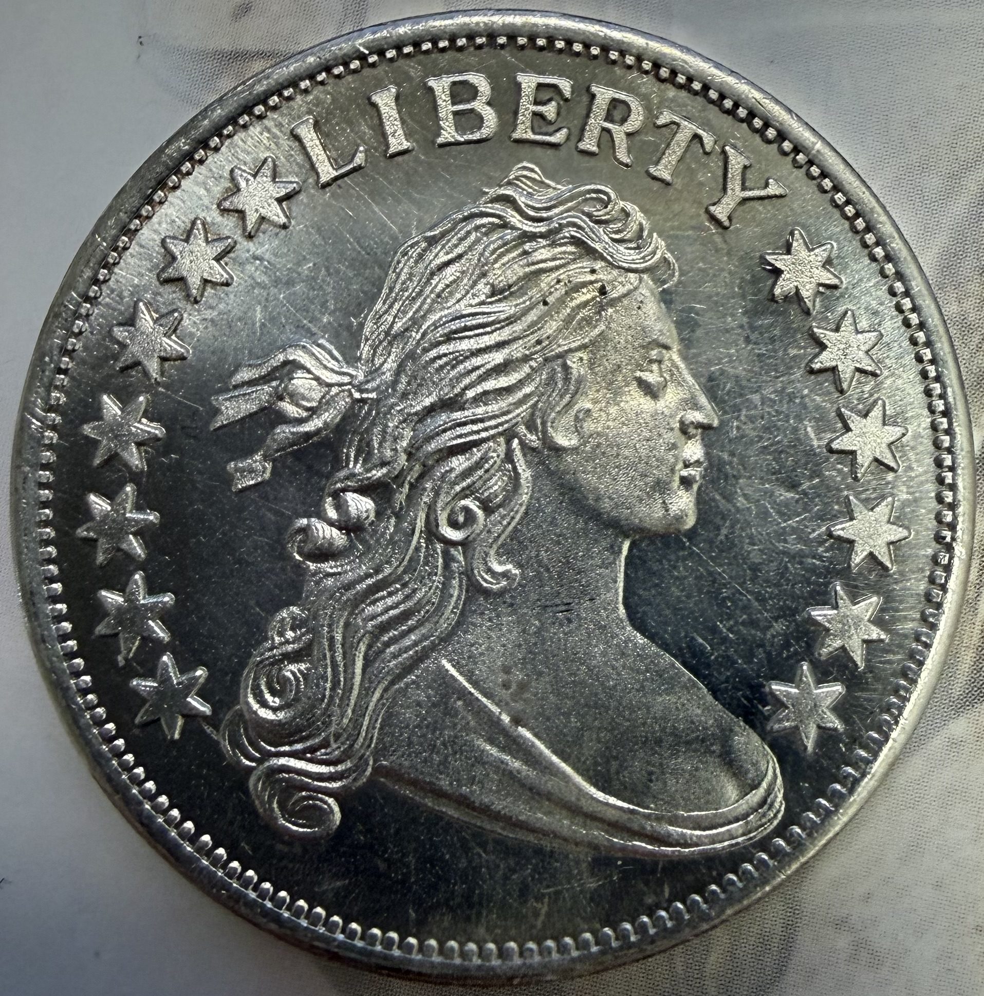 Auction - Draped Bust Heraldic Eagle Silver Round .999 1 oz