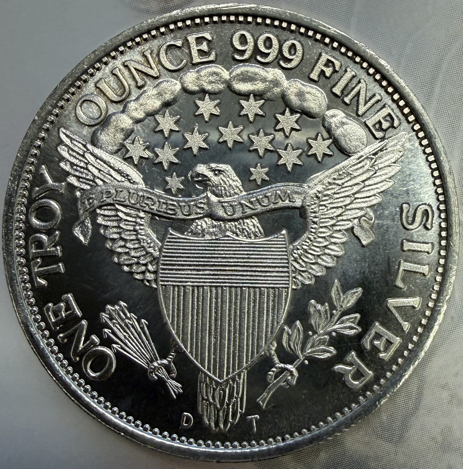 Auction - Draped Bust Heraldic Eagle Silver Round .999 1 oz - Image 2