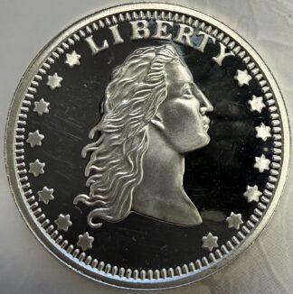Auction - Flowing Hair Proof Small Eagle Silver Round .999 1 oz