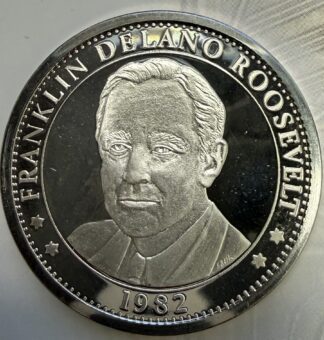 Auction - 1982 Roosevelt Silver Round .999 1 oz