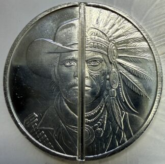 Auction - Cowboy Indian Silver Round .999 1 oz
