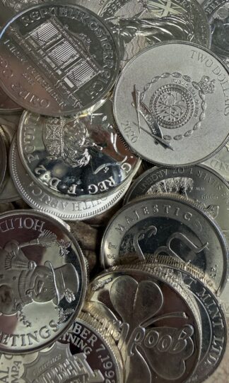 Random Government Issue 1 Troy OZ .999 Fine Silver - Toned, Spotted, Hazy, Contact Marks