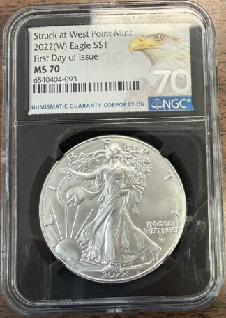 2022 (W) Silver Eagle MS70 Eagle Label NGC