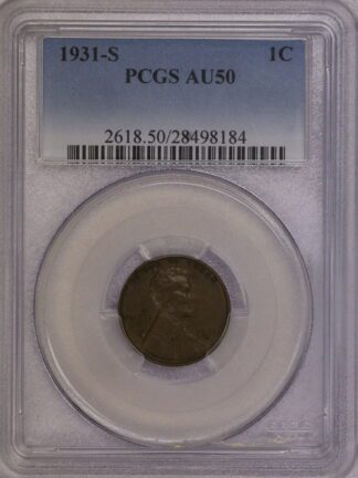 1931 S Lincoln Wheat Cent AU50 PCGS